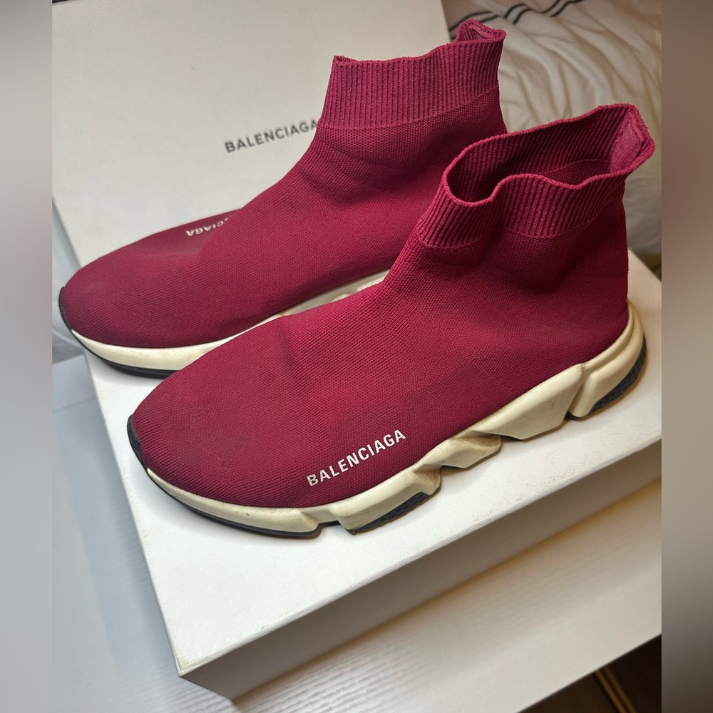 Balenciaga Red Sock Sneakers - Picture 5 of 9